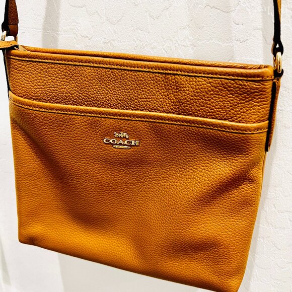Coach Handbags - COACH CROSSBODY PURSE TAN LEATHER